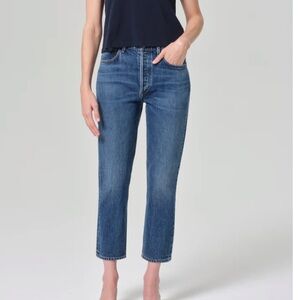 Like New Agolde Riley High Rise Straight Crop SZ 27